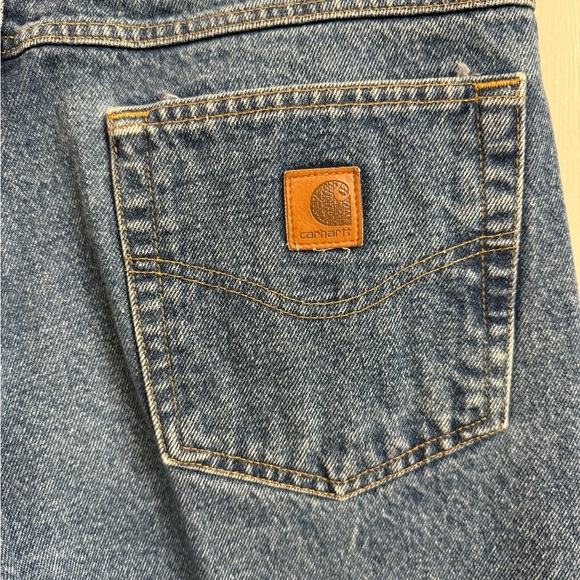 Carhartt Men's Size 34x34 Denim Blue Jeans Relaxed Fit Med Wash Loose Workwear - Picture 3 of 11